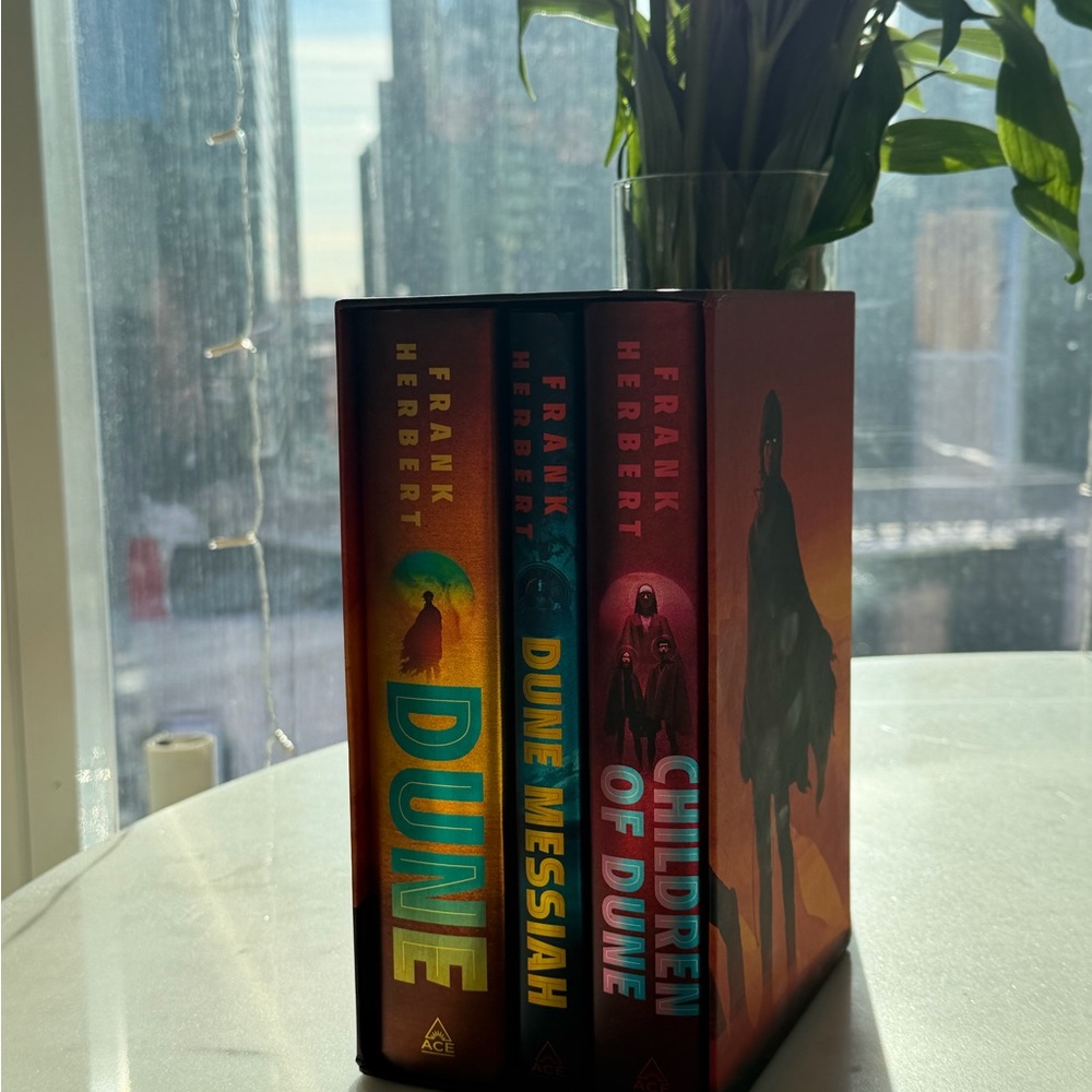 Frank Herbert Dune Trilogy with Decorative Holder